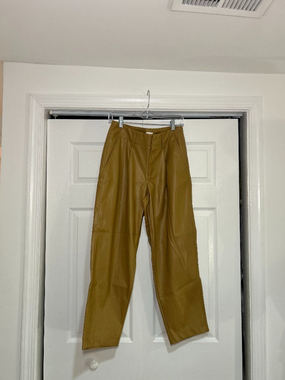 A New Day Womens Faux Leather Pants Dark Mustard